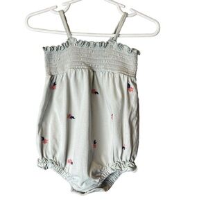 Nordstrom Baby Smocked Romper Embroidered Floral 6M